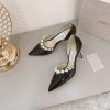 Jimmy Choo Patent Black Leather Pearl Aurelie 65