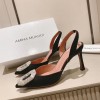 AMINA MUADDI Camelia Satin Black 105 Sling Heel