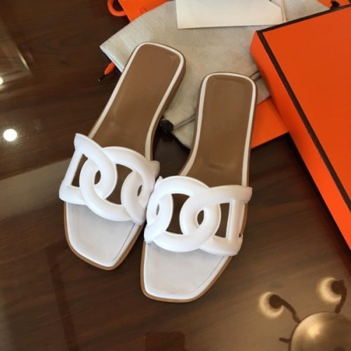 Hermes slippers white 01