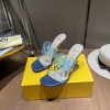 Fendi blue heeled sandal
