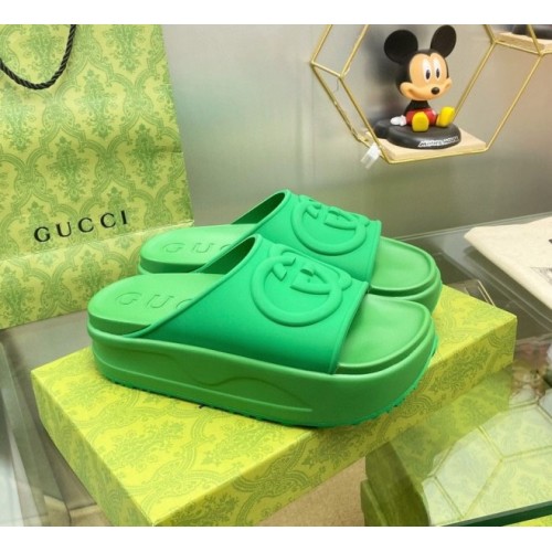 Gucci green flatforms