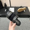 Chanel sandals black in raffia