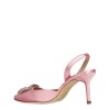 Manolo Blahnik Pink Satin slingback heels