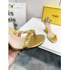 Fendi gold leather heels