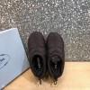 Prada padded nylon brown short boot
