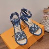 Louis Vuitton Blue Maia Wedge Sandals