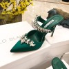 Manolo Blahnik Green Heeled Sandals