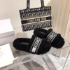 Dior Dway Wool Shearling Fur Slippers