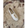 YSL white leather espadrilles flats