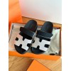 Hermes Chypre white/ black sandal