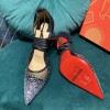 Christian Louboutin Black Mesh Follies Strass heels