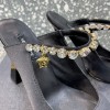 Versace Black Crystal-Embellished Mule Heels
