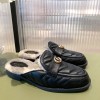 GUCCI shearling-lined leather flat