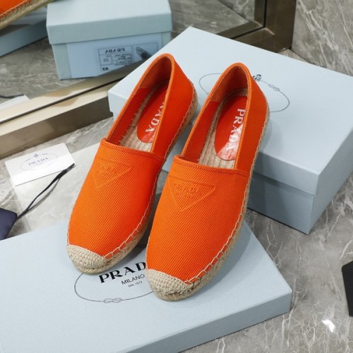 Prada orange cotton drill espadrilles