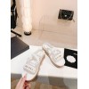 Chanel slippers white in raffia