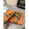 Hermes Chypre brown suede sandal