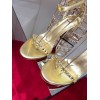 Christian Louboutin So Me 100 Gold Ankle Strap Heel