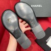 Chanel black ribbon flats