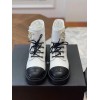 Chanel white CC boots