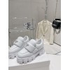 Prada white soft black padded moccasin shoes