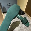 Prada brushed green leather slides