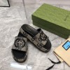 Gucci jumbo GG black platform slide sandal