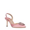 Manolo Blahnik Pink Satin slingback heels