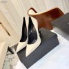 YSL Patent White Heels 10cm