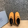 Prada padded nylon orange short boot