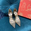 Christian Louboutin Beige Mesh Follies Strass heels