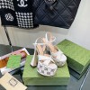 Gucci White Interlocking G Studs 15cm Heel