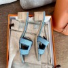 Hermes denim slippers