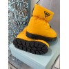 Prada padded nylon yellow boot