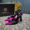 Versace Crystal La Medusa Satin Sling black heels