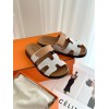 Hermes Chypre white/ brown sandal