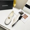 Chanel heart logo lambskin leather loafer