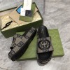 Gucci jumbo GG black platform slide sandal