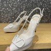 Valentino Garavani VLogo White Patent Slingback Heels 10cm