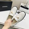 Chanel heart logo lambskin leather loafer