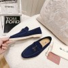 Lora Piana blue suede flats