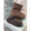 Prada padded nylon brown boot