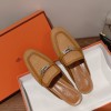 Hermes Oz brown loafers