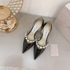 Jimmy Choo Patent Black Leather Pearl Aurelie 65