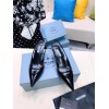 Prada black leather slingback heel 7.5cm