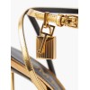 Tom Ford metallic patent leather padlock heels