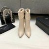 YSL white leather boots