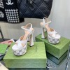 Gucci White Interlocking G Studs 15cm Heel