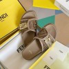 Fendi Feel Light Brown fabric slides