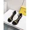 Fendi black leather heels