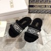 Dior Dway Wool Shearling Fur Slippers